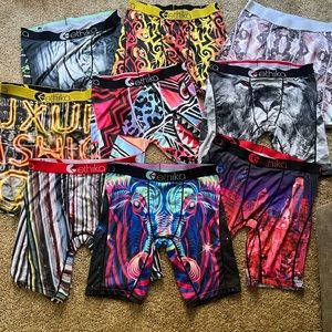 9 pair bundle of Mens Ethika boxers
